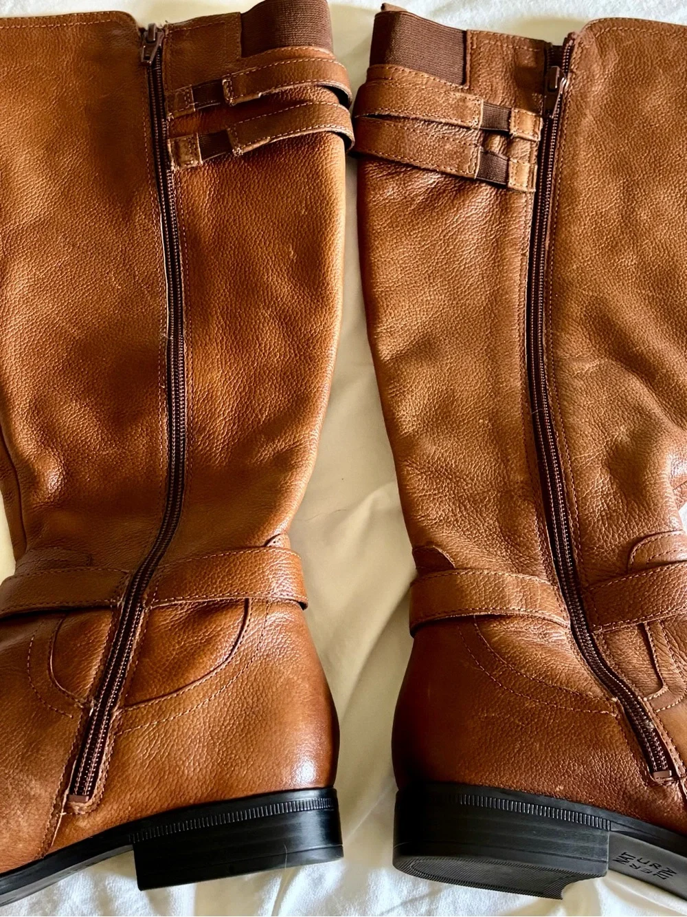 ✨ Naturalizer Jessie Leather Wide Calf Friendly Riding Boots Brown Worn Twice! ✨ - Picture 4 of 14